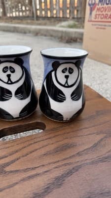 Karen Donleavy Designs Panda Mug Set of 3 Hand Painted Pottery Cups - Thumbnail 5