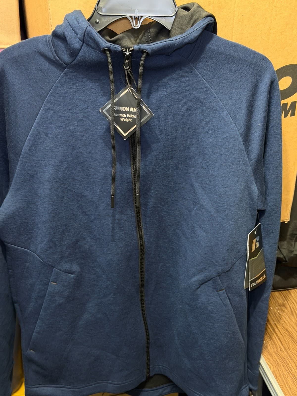 Russell Men’s Fusion Knit Full Zip Hoodie Jacket Blue Size S New w/ Tags - Thumbnail 4