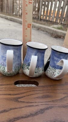 Karen Donleavy Designs Panda Mug Set of 3 Hand Painted Pottery Cups - Thumbnail 15