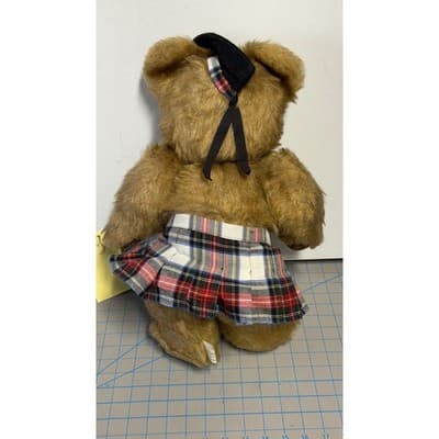 Vintage Scottish Teddy Bear Tartan Kilt Glengarry Bonnet Sporran 12 Inch Plush - Thumbnail 8