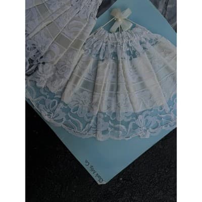 Vintage Clark Mfg Co White Lace Bridal Fans Set of 2 Wedding Photography Props - Thumbnail 4