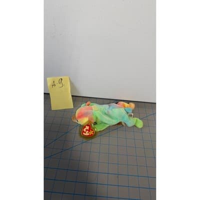 Ty Beanie Baby Sammy the Bear 1999 Rainbow Tie Dye Plush Collectible Toy - Thumbnail 3