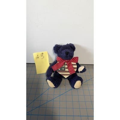 Boyds Collection Patriotic Navy Blue Teddy Bear American Flag Heart 8 Inch - Thumbnail 2