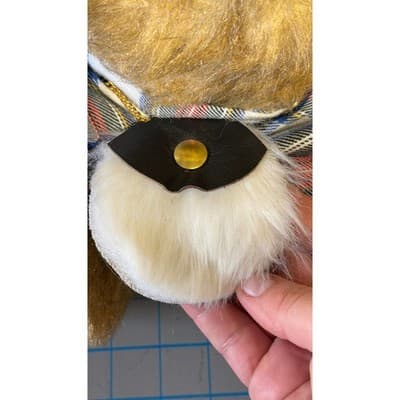 Vintage Scottish Teddy Bear Tartan Kilt Glengarry Bonnet Sporran 12 Inch Plush - Thumbnail 6