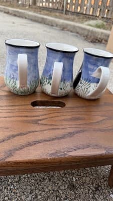 Karen Donleavy Designs Panda Mug Set of 3 Hand Painted Pottery Cups - Thumbnail 14