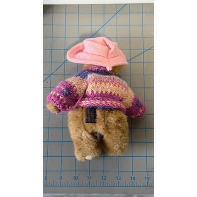 The Boyds Collection Archive Series Teddy Bear Pink Hat Knit Cardigan 6 Inch - Thumbnail 6