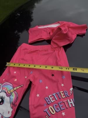 Girls Unicorn Outfit Set with Fleece Clogs Pink Size 100 / EU 30 - Thumbnail 10