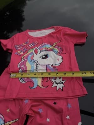 Girls Unicorn Outfit Set with Fleece Clogs Pink Size 100 / EU 30 - Thumbnail 8