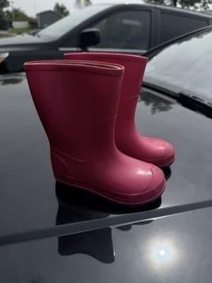 Kids Pink Rain Boots – Made in Canada – Size 7-8 Toddler Waterproof Rubber Boots - Thumbnail 2