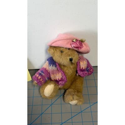 The Boyds Collection Archive Series Teddy Bear Pink Hat Knit Cardigan 6 Inch - Thumbnail 5