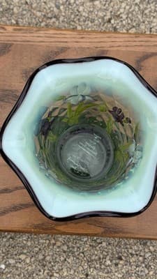 Fenton Designer Showcase Series Glass Vase & Purple Ashtray Set - Thumbnail 8