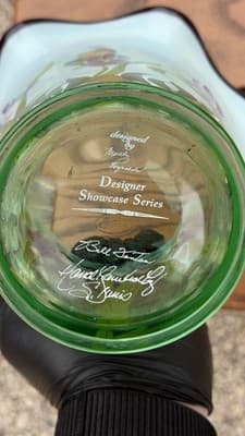 Fenton Designer Showcase Series Glass Vase & Purple Ashtray Set - Thumbnail 12
