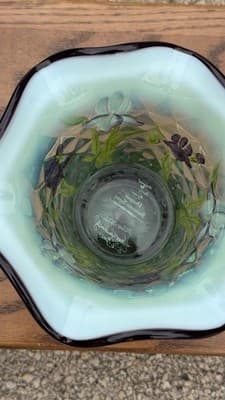 Fenton Designer Showcase Series Glass Vase & Purple Ashtray Set - Thumbnail 7
