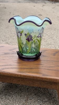 Fenton Designer Showcase Series Glass Vase & Purple Ashtray Set - Thumbnail 3