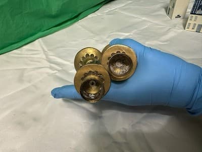 Vintage Brass Judaica Candle Holders Set of 2 Star of David Menorah - Thumbnail 3