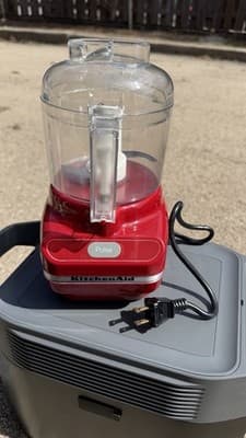 KitchenAid KFC3100ER 3.5 Cup Mini Food Processor Red Tested Working - Thumbnail 2