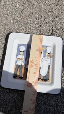 Fitz & Floyd Culinary Classics Square Plate Chefs Design Italy Vintage - Thumbnail 2