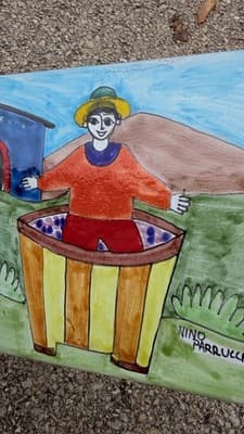 Nino Parucci Hand Painted Ceramic Tile Folk Art Signed Made in Italy Wall Decor