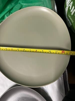 Crate & Barrel Dinner Plates Set Modern Matte Gray Green Black Stoneware - Thumbnail 6