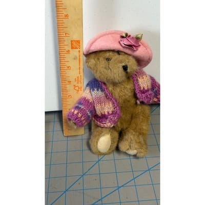 The Boyds Collection Archive Series Teddy Bear Pink Hat Knit Cardigan 6 Inch - Thumbnail 9