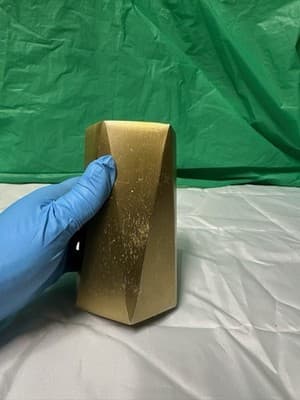 West Elm Modern Brass Jewelry Vase Geometric Metal Decor Made in India - Thumbnail 2
