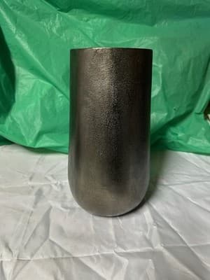 Crate & Barrel Element Pewter Vase Modern Metal Decorative Made in India