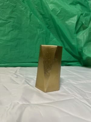 West Elm Modern Brass Jewelry Vase Geometric Metal Decor Made in India