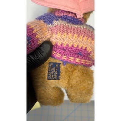 The Boyds Collection Archive Series Teddy Bear Pink Hat Knit Cardigan 6 Inch - Thumbnail 7