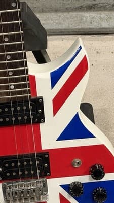 Rare Lyon by Washburn Def Leppard Union Jack Electric Guitar - Thumbnail 8