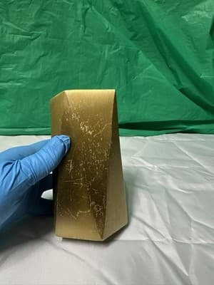 West Elm Modern Brass Jewelry Vase Geometric Metal Decor Made in India - Thumbnail 3