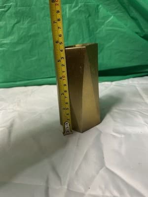 West Elm Modern Brass Jewelry Vase Geometric Metal Decor Made in India - Thumbnail 6