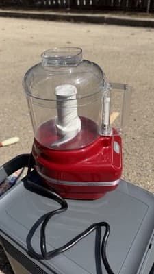 KitchenAid KFC3100ER 3.5 Cup Mini Food Processor Red Tested Working - Thumbnail 7