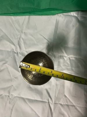 Metal Goblet Candle Holder Hammered Silver Tone Table Decor - Thumbnail 6