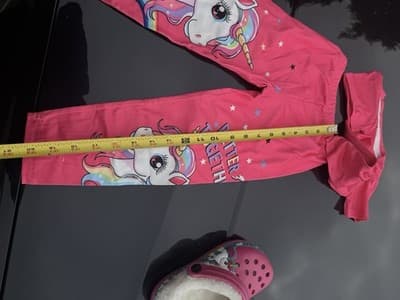 Girls Unicorn Outfit Set with Fleece Clogs Pink Size 100 / EU 30 - Thumbnail 9
