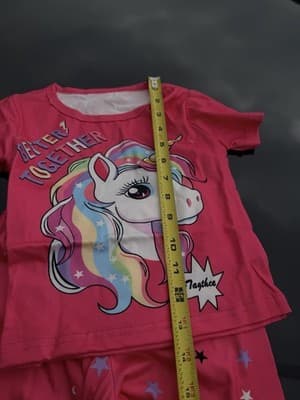Girls Unicorn Outfit Set with Fleece Clogs Pink Size 100 / EU 30 - Thumbnail 7