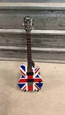 Rare Lyon by Washburn Def Leppard Union Jack Electric Guitar - Thumbnail 4