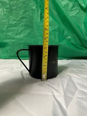 Black Metal Mug Cup with Hebrew Writing Gold Lettering Two Handles - Thumbnail 5