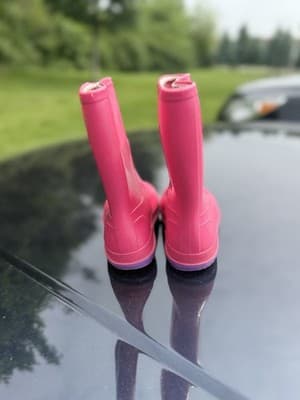 Kids Pink Rain Boots – Made in Canada – Size 7-8 Toddler Waterproof Rubber Boots - Thumbnail 7