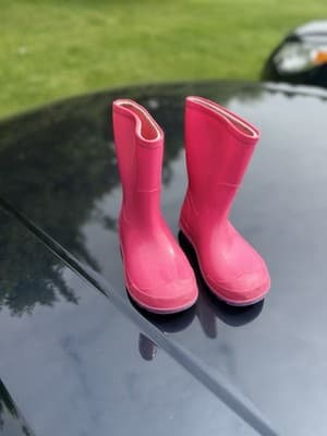 Kids Pink Rain Boots – Made in Canada – Size 7-8 Toddler Waterproof Rubber Boots - Thumbnail 4