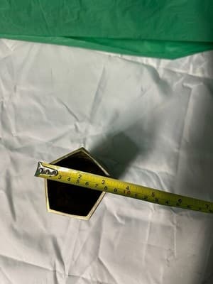 West Elm Modern Brass Jewelry Vase Geometric Metal Decor Made in India - Thumbnail 8