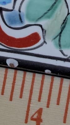 Vintage Decorative Ceramic Tile Wall Art Denmark Hand Painted Folk Design - Thumbnail 5