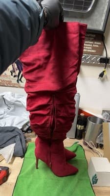 Red Over The Knee Boots Nadine Size 8.5 EU 39 Stiletto Heels - Thumbnail 3