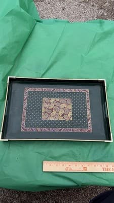 Otagiri Japan Lacquer Serving Tray MarAnn Baker Paisley 20” - Thumbnail 2