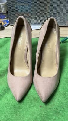 ShoeDazzle Sarina Nude Pumps Gold Ornate Heel Women’s Size 8.5 - Thumbnail 5