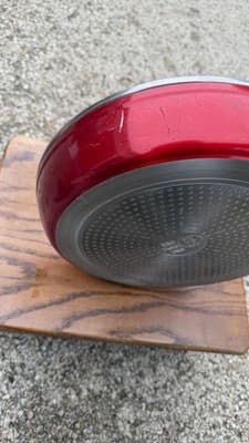 Simply Ming 12” Nonstick Frying Pan Skillet w/ Glass Lid Red - Thumbnail 6