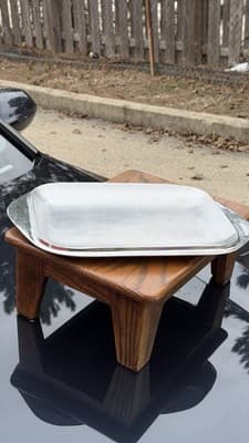 Nambe Modern Metal Serving Tray Platter Rectangular Mid Century Style - Thumbnail 2