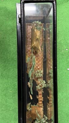 Vintage Chinese Diorama Glass Display Pagoda Garden Scene Figurine - Thumbnail 6