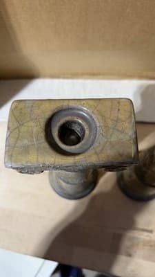 Evans Designs California Ceramic Column Candle Holders Pair Ionic Style - Thumbnail 6