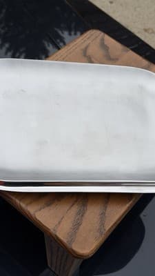 Nambe Modern Metal Serving Tray Platter Rectangular Mid Century Style - Thumbnail 4