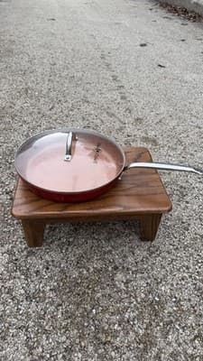 Simply Ming 12” Nonstick Frying Pan Skillet w/ Glass Lid Red